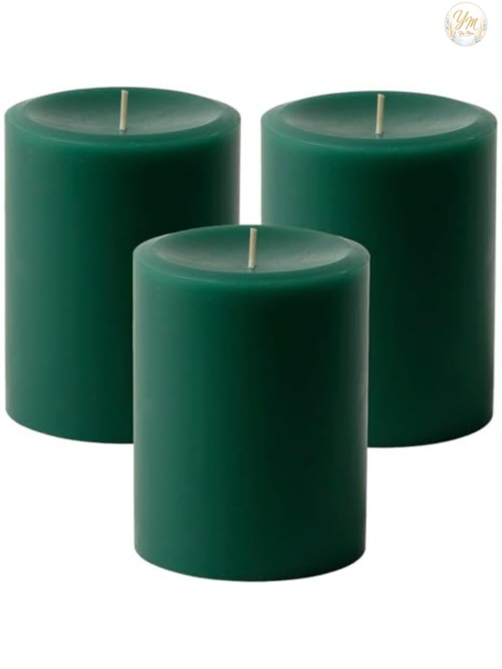 Hand Poured Unscented Pillar Candles Set of 3 Home Decor 60 Hour Burn Time